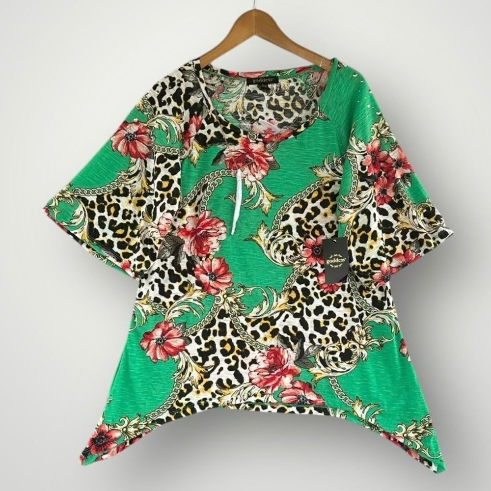 5 for $45 NWT Goddess Floral Top Blouse Shirt Size L